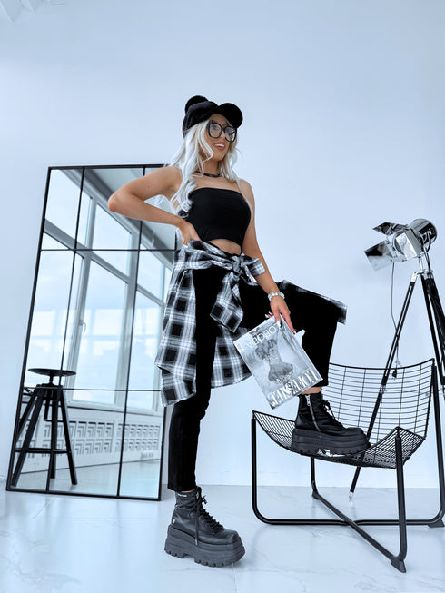 BLACK crop top "BETTY 004"